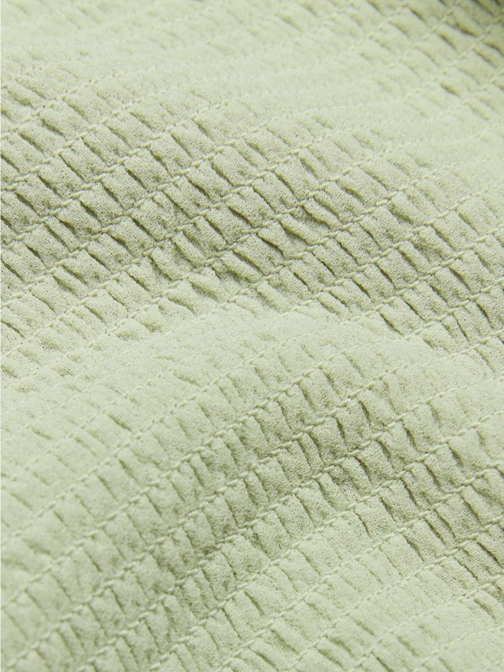 Aritzia Wilfred Tempest Smocked Ruffle Hem Top Light Green Size Small - Picture 3 of 10